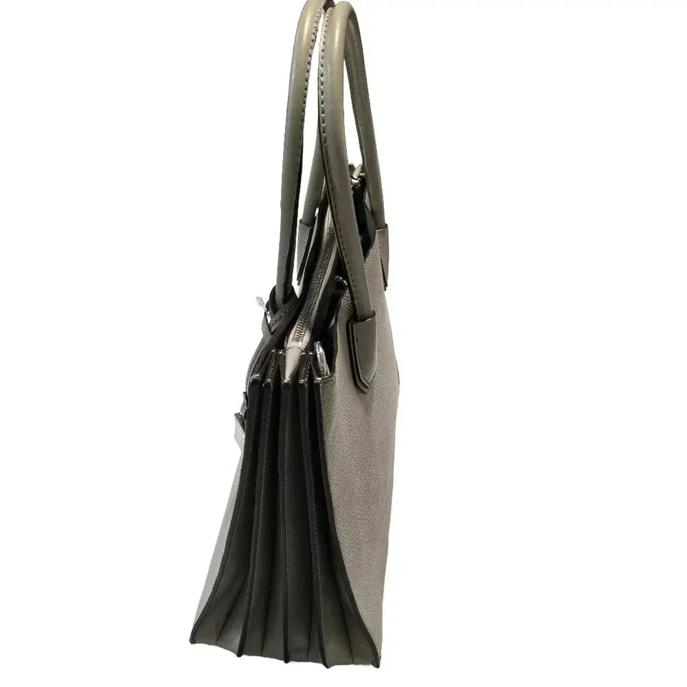 Michael Kors Mercer Large Convertible Pearl Grey Leather Tote Bag